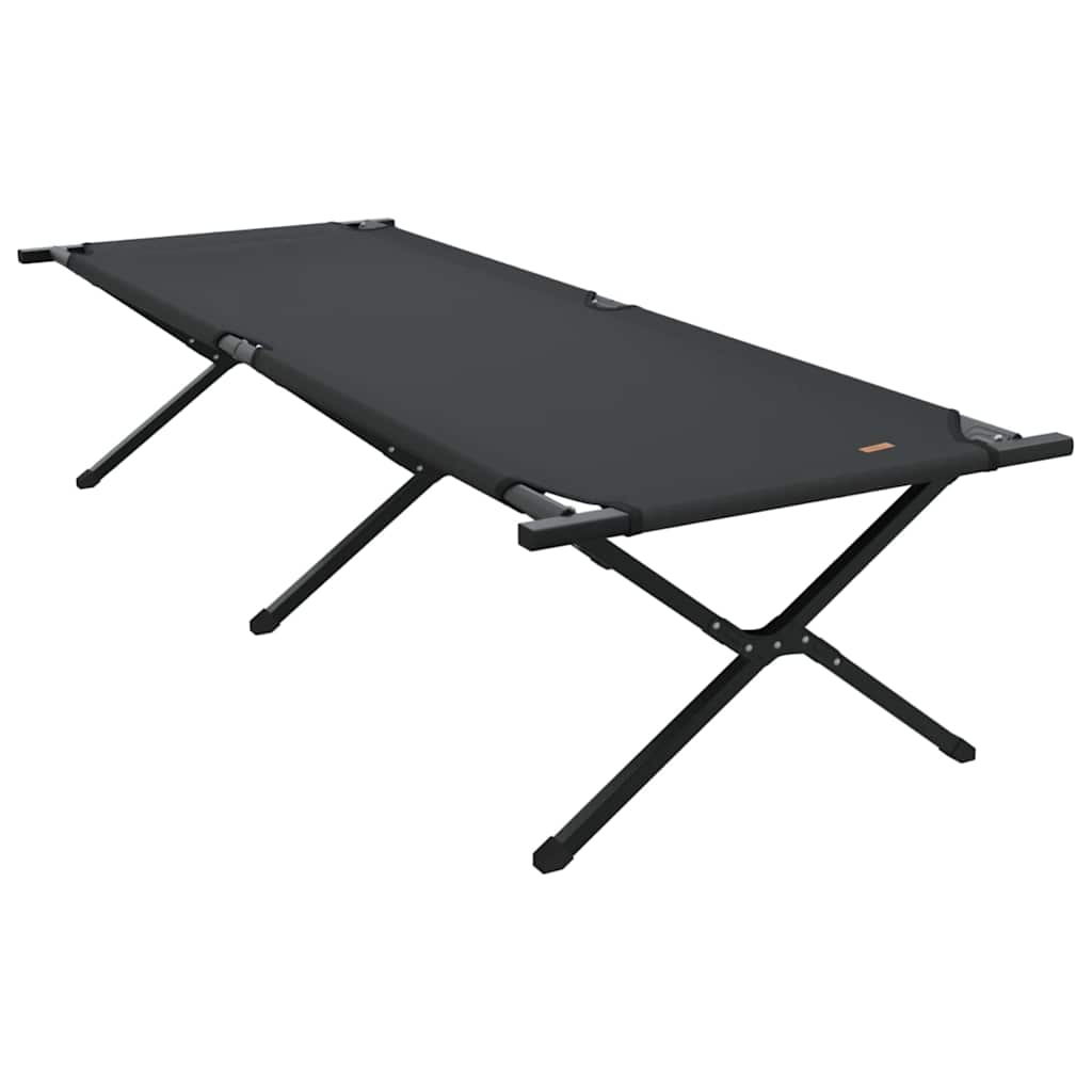 Folding Camping Bed 2 pcs Black 210 x 80 x 46 cm Oxford fabric