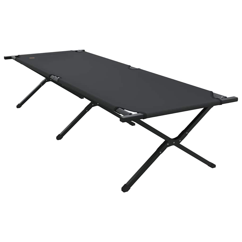 Folding Camping Bed 2 pcs Black 210 x 80 x 46 cm Oxford fabric