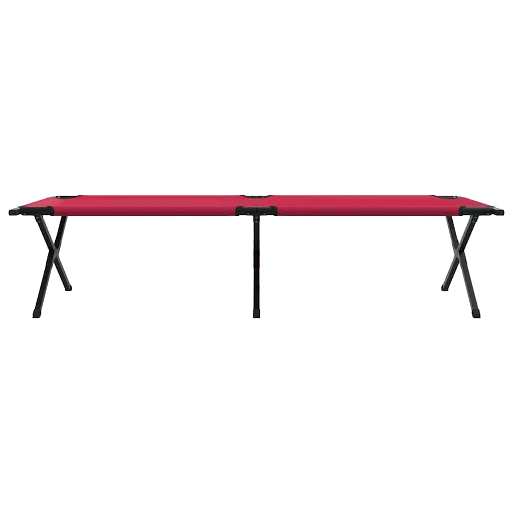 Folding Camping Bed 2 pcs Red 210 x 80 x 46 cm Oxford fabric