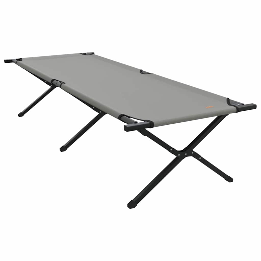 Folding Camping Bed 2 pcs Grey 210 x 80 x 46 cm Oxford fabric