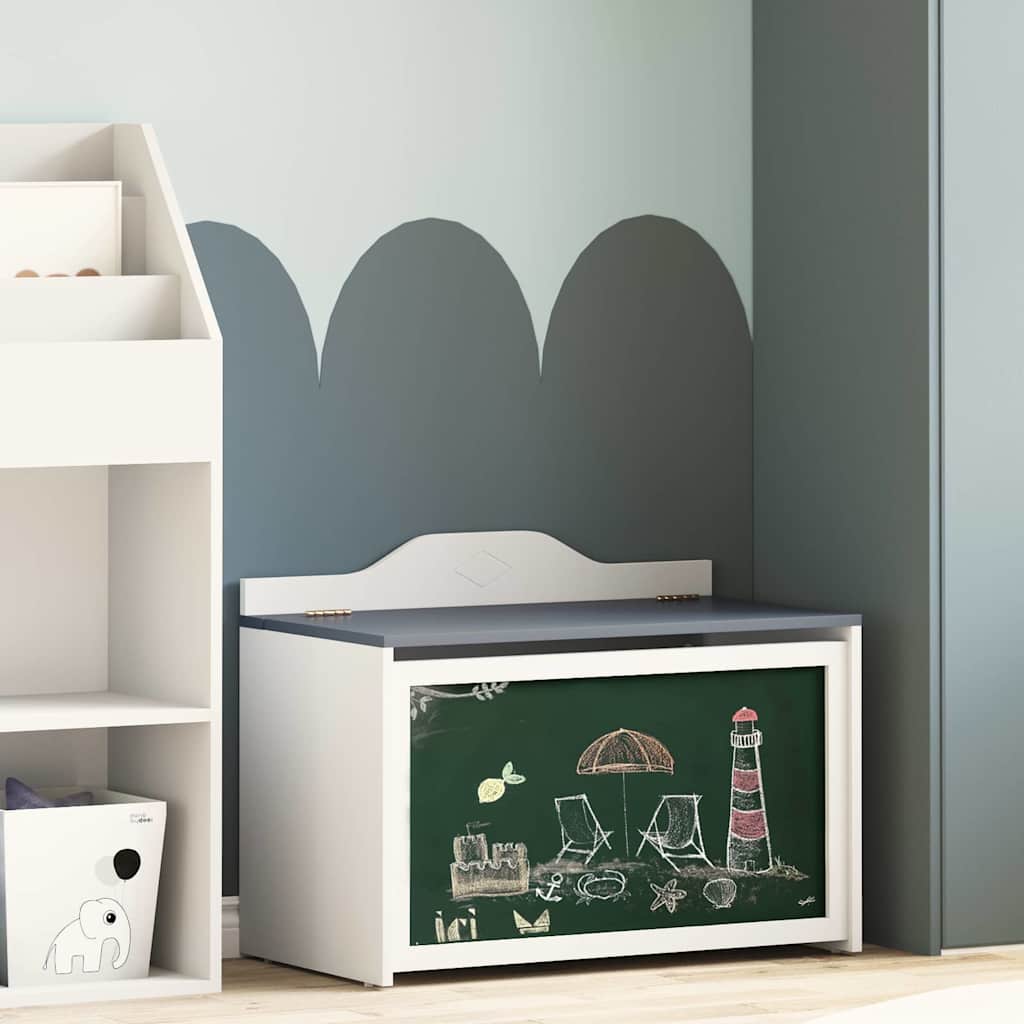 Box with Storage and Chalkboard Front ROROS Grey and White