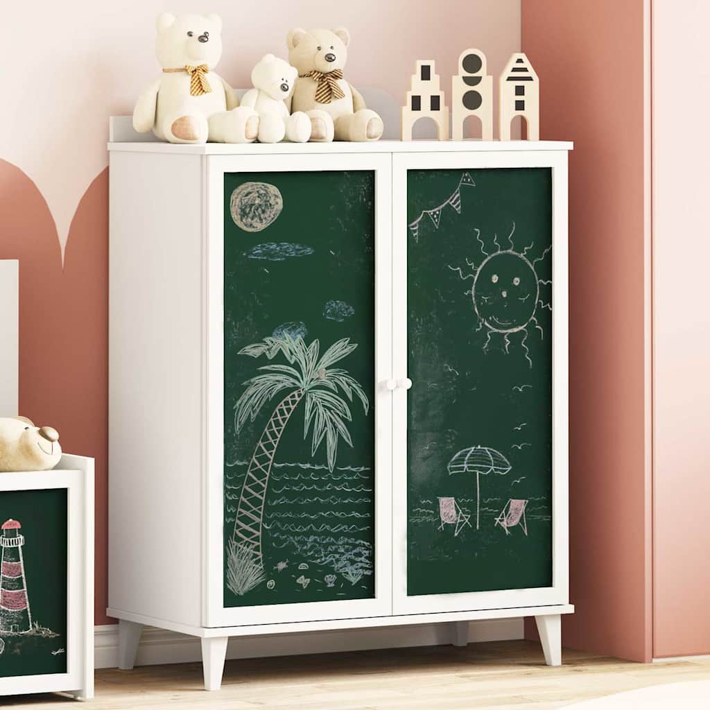 Cabinet with Two Doors and Chalkboard Front ROROS White
