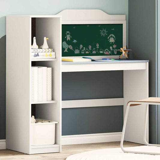 Desk with Open Storage and Chalkboard ROROS White and Grey
