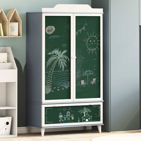 Chalkboard Wardrobe ROROS Grey and White 90 x 45 x 165 cm