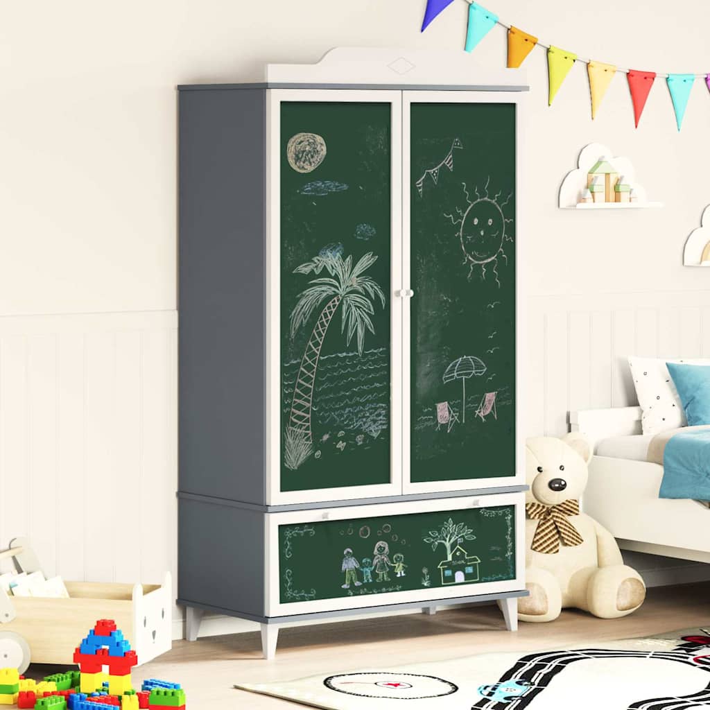 Chalkboard Wardrobe ROROS Grey and White 90 x 45 x 165 cm