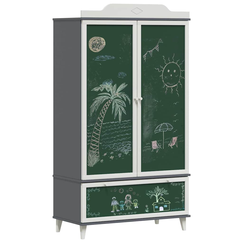 Chalkboard Wardrobe ROROS Grey and White 90 x 45 x 165 cm
