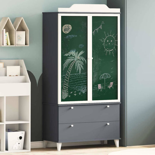 Chalkboard Wardrobe ROROS Grey and White 90 x 45 x 180 cm