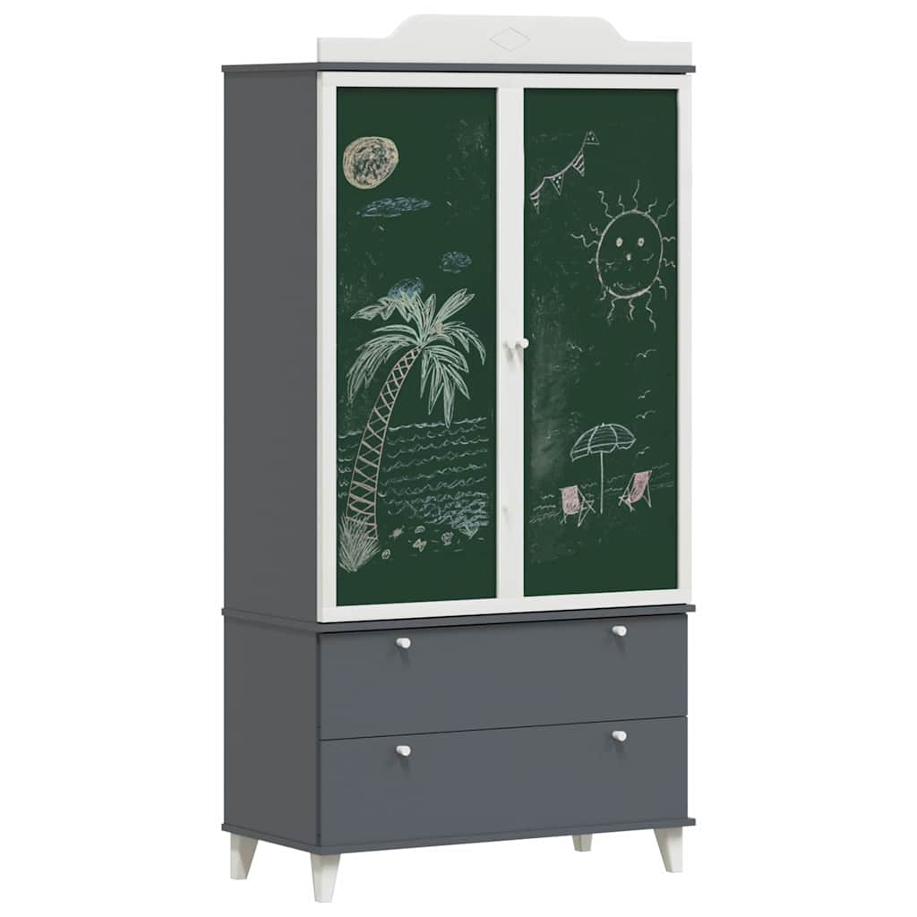 Chalkboard Wardrobe ROROS Grey and White 90 x 45 x 180 cm
