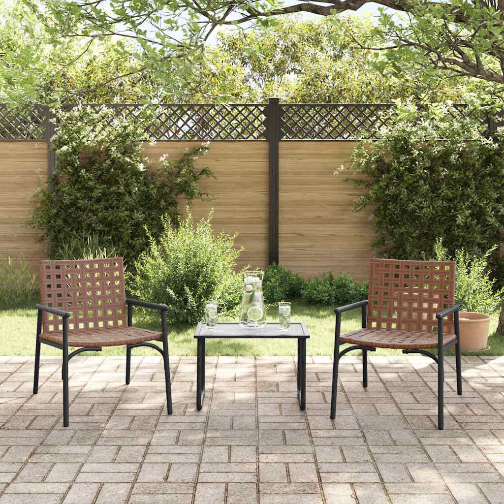 Garden Chair 2 pcs Brown 78 x 55.5 x 75.5 cm Poly Rattan