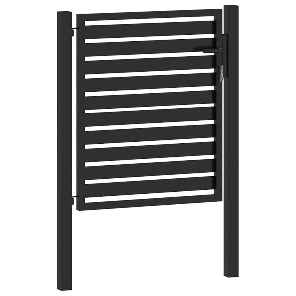 Garden Gate Lockable Black 100x100 cm Aluminium