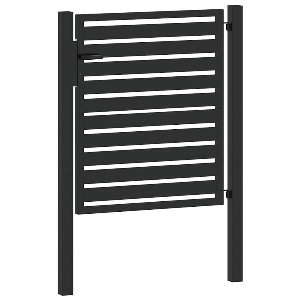 Garden Gate Lockable Black 100x100 cm Aluminium