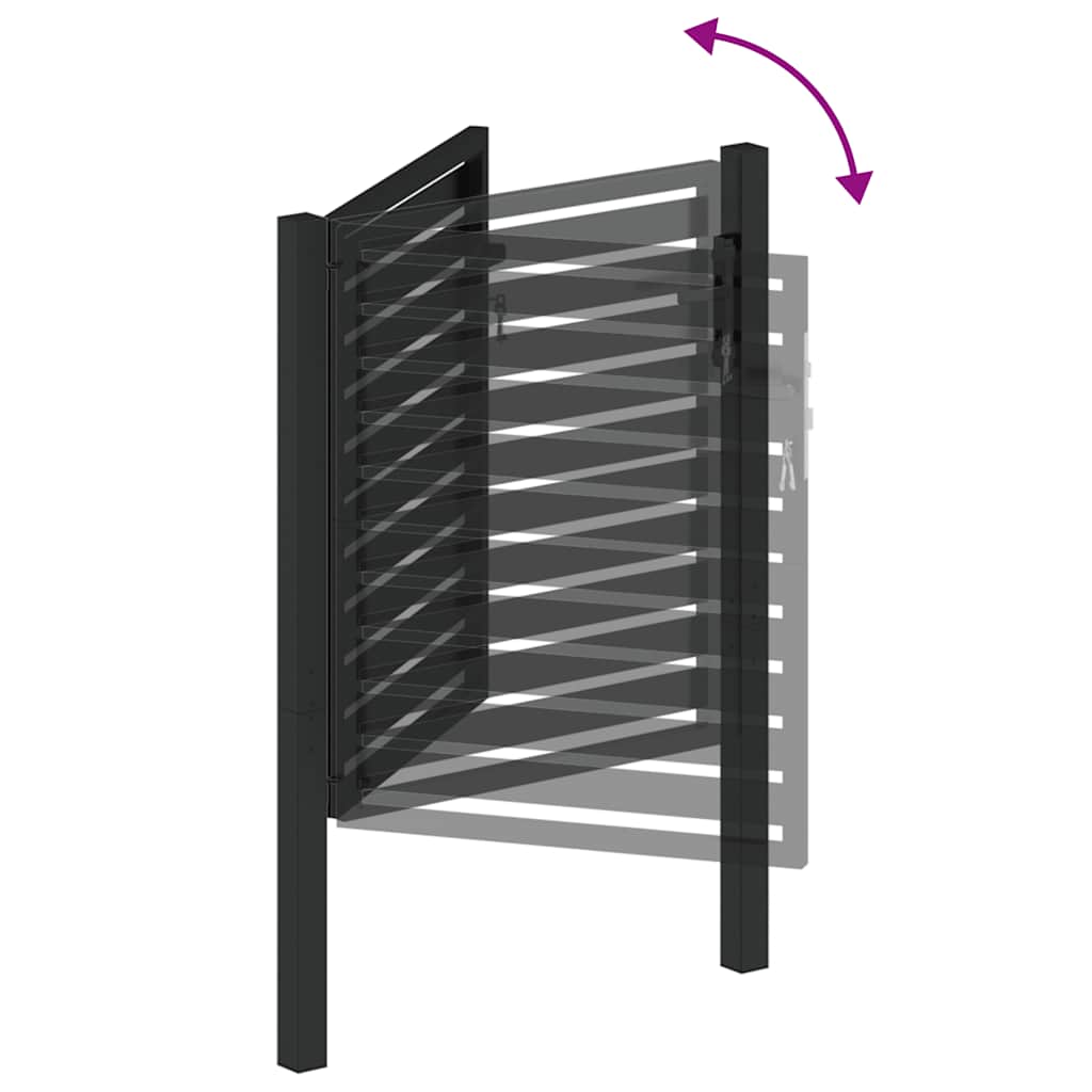 Garden Gate Lockable Black 100x100 cm Aluminium