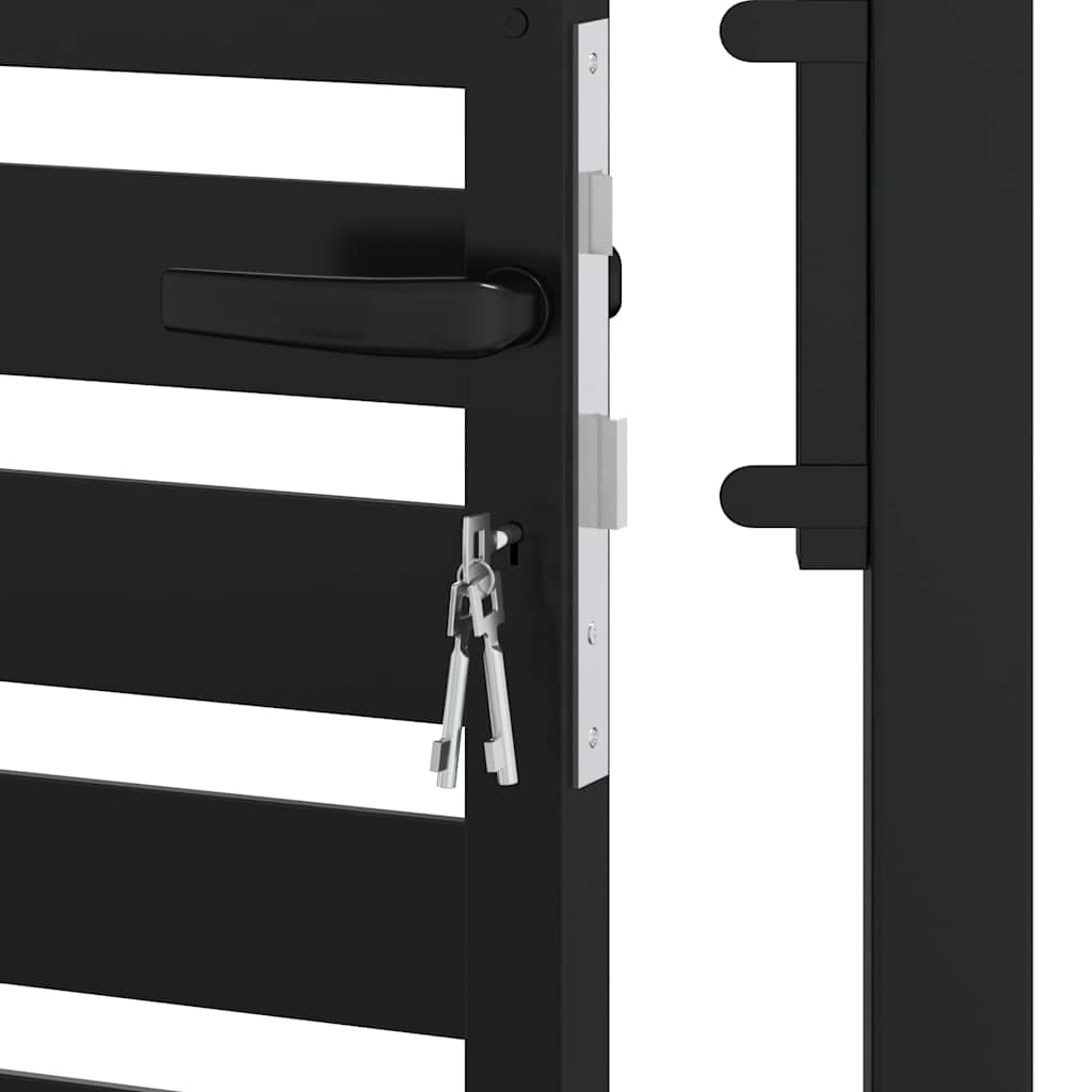 Garden Gate Lockable Black 100x100 cm Aluminium