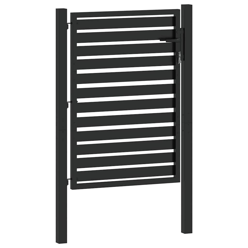 Garden Gate Lockable Black 100x120 cm Aluminium