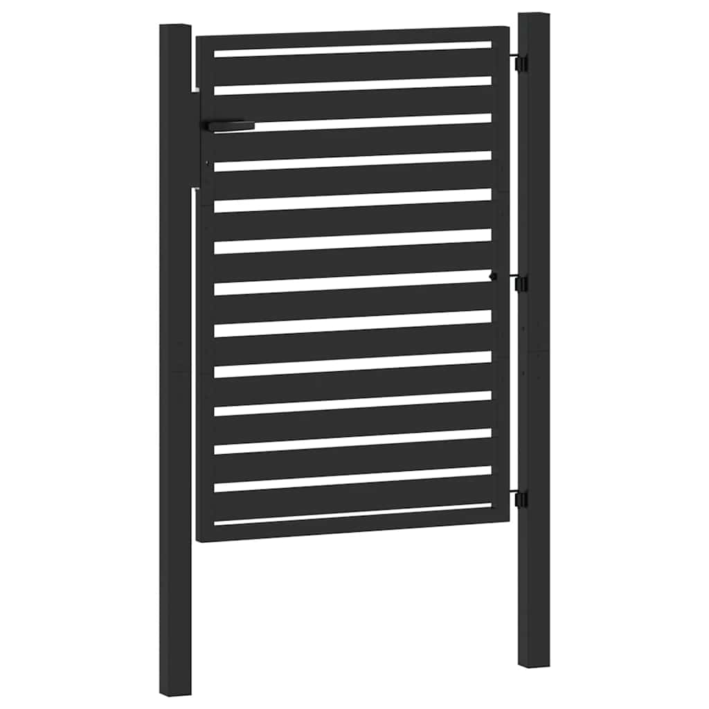 Garden Gate Lockable Black 100x120 cm Aluminium