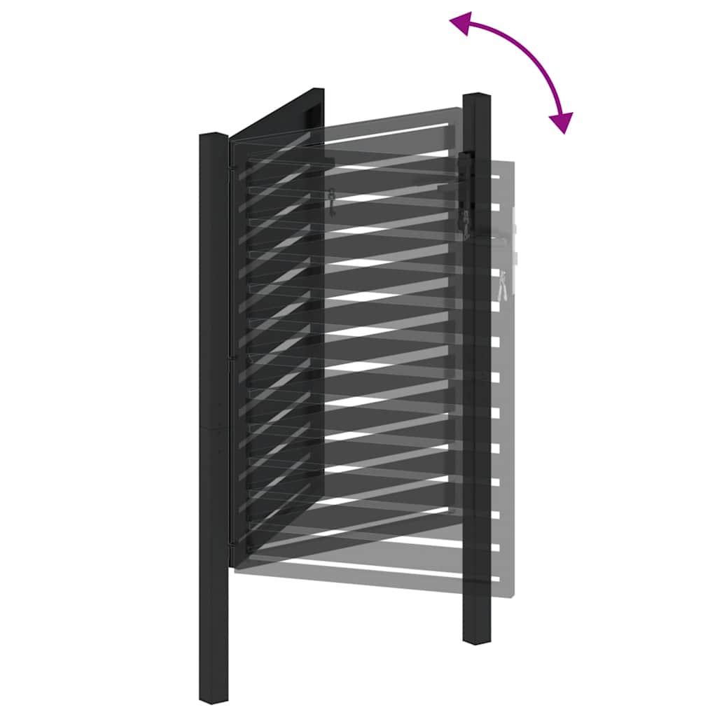 Garden Gate Lockable Black 100x120 cm Aluminium