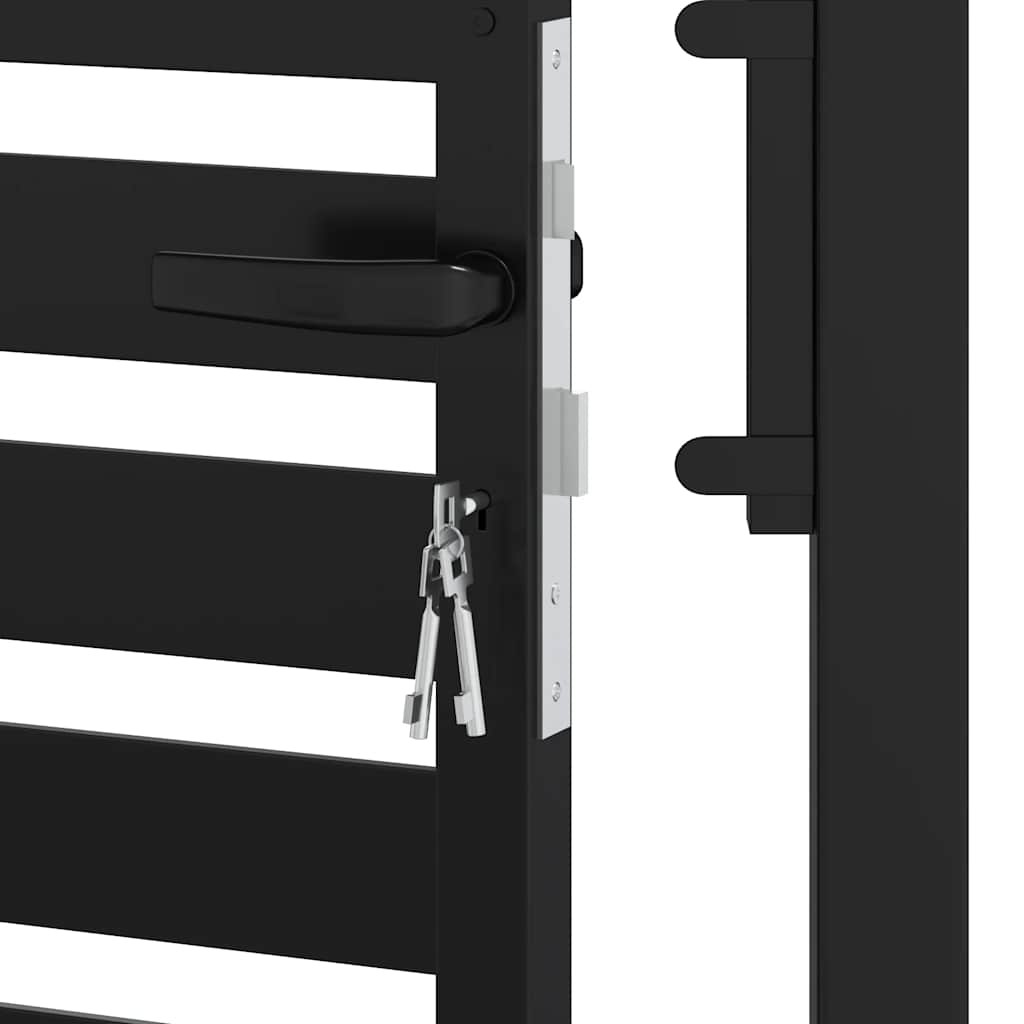 Garden Gate Lockable Black 100x120 cm Aluminium