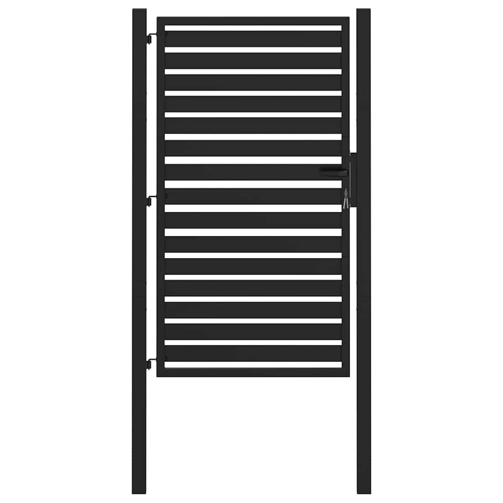 Garden Gate Lockable Black 100x150 cm Aluminium