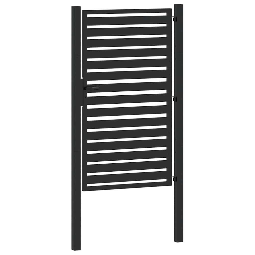 Garden Gate Lockable Black 100x150 cm Aluminium