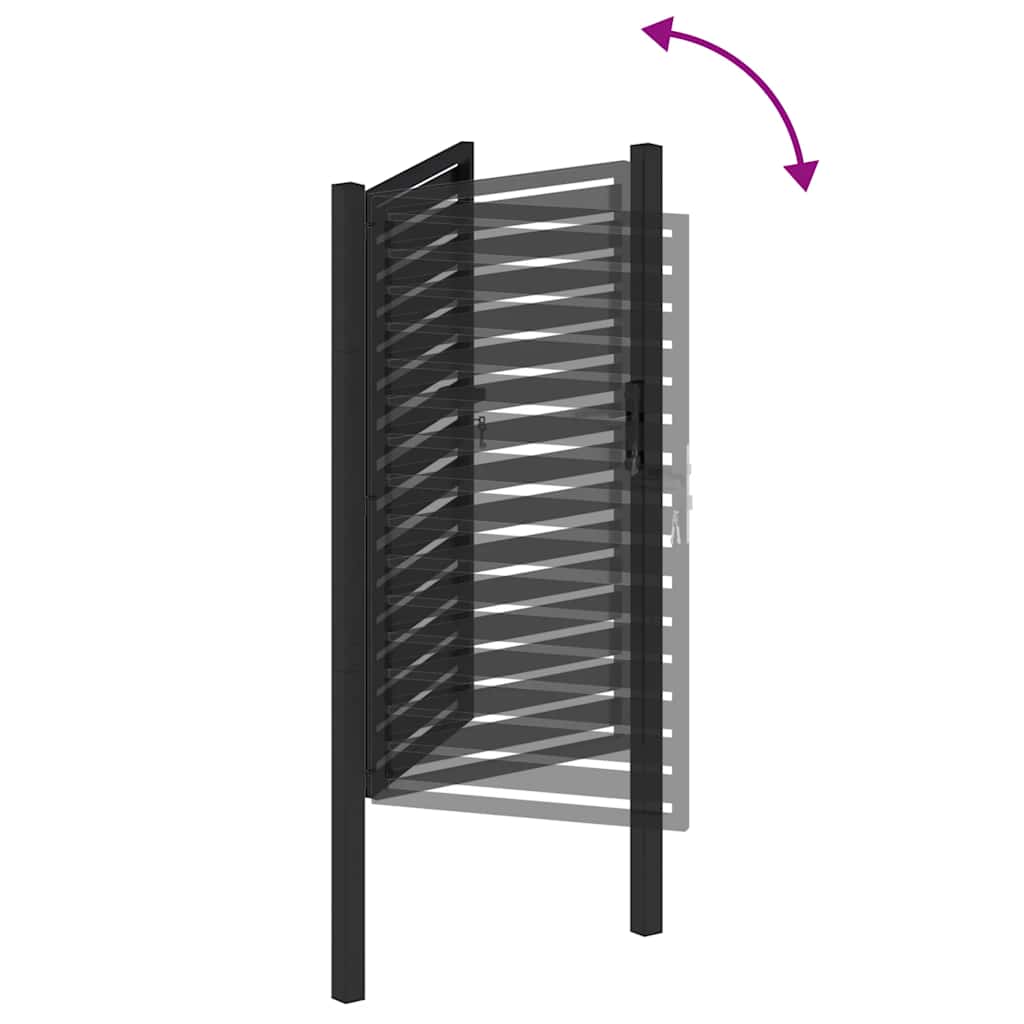 Garden Gate Lockable Black 100x150 cm Aluminium