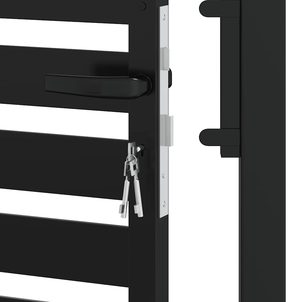 Garden Gate Lockable Black 100x150 cm Aluminium