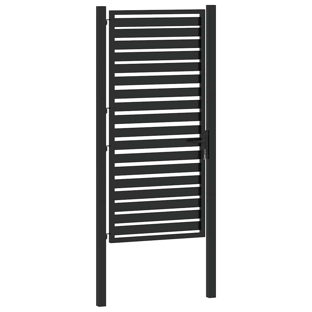 Garden Gate Lockable Black 100x180 cm Aluminium