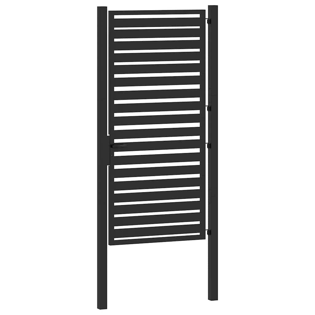 Garden Gate Lockable Black 100x180 cm Aluminium