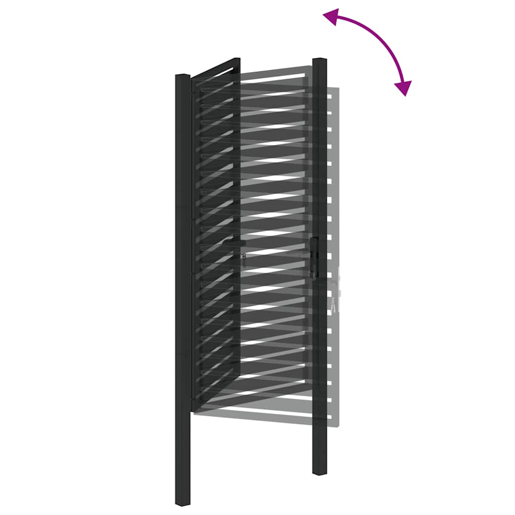 Garden Gate Lockable Black 100x180 cm Aluminium