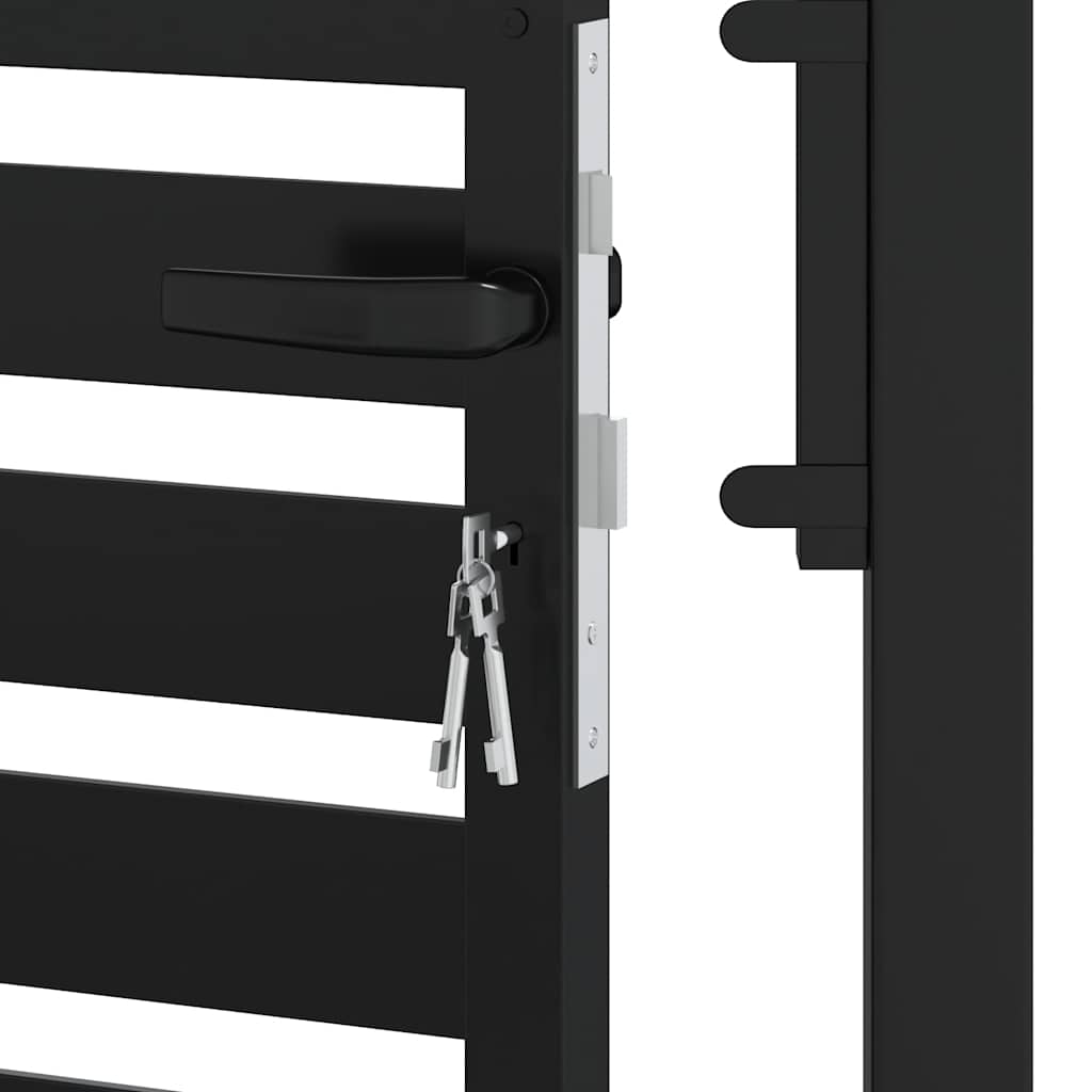 Garden Gate Lockable Black 100x180 cm Aluminium