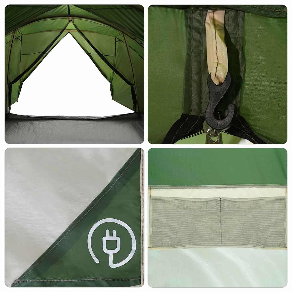 Dome Tent 4-Person with Roof Green 455 x 252 x 178 cm