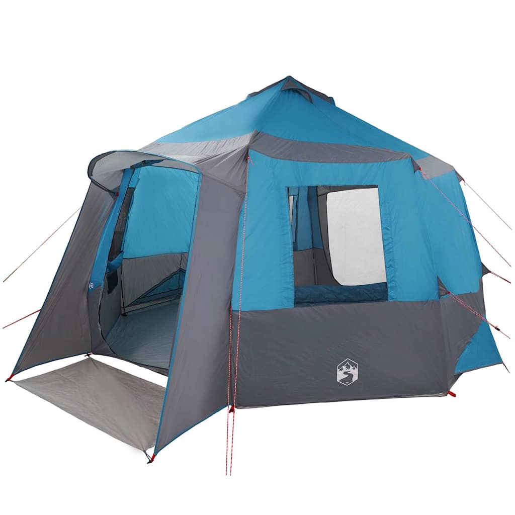Cabin Tent 12-Person with Roof Blue and Grey 405 x 405 x 273 cm