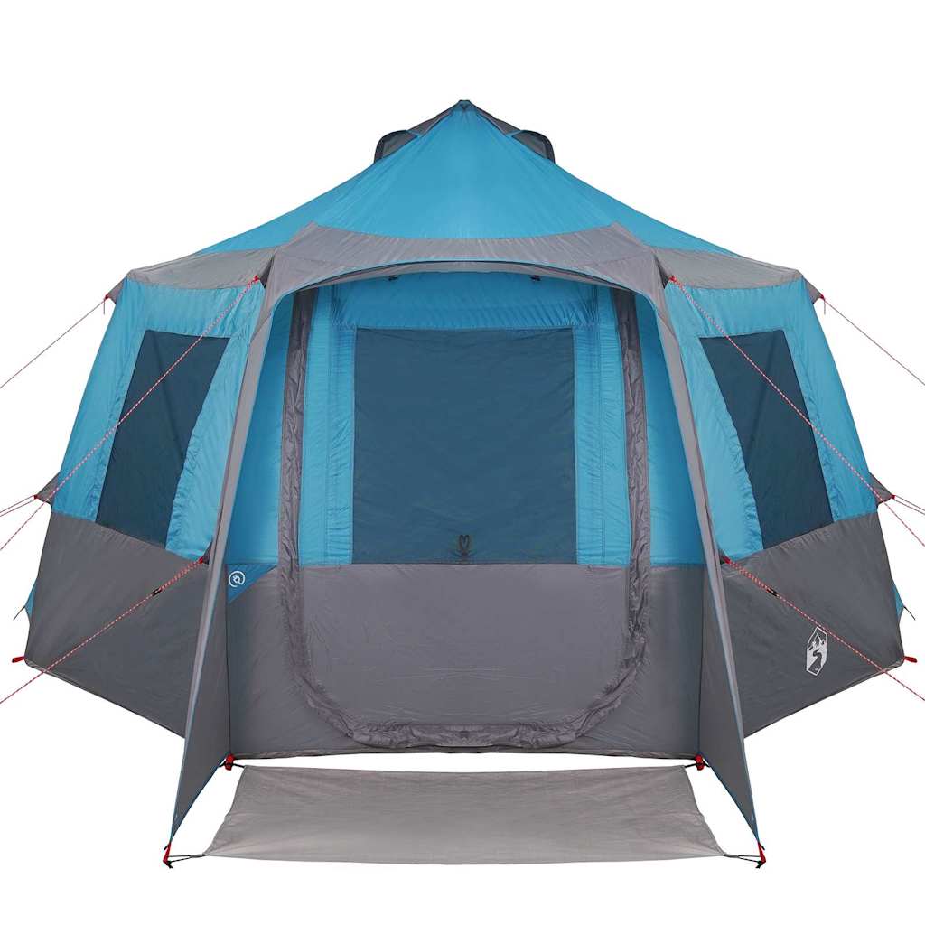 Cabin Tent 12-Person with Roof Blue and Grey 405 x 405 x 273 cm