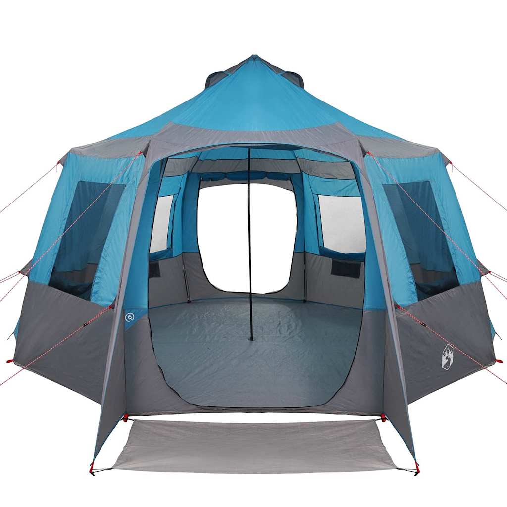 Cabin Tent 12-Person with Roof Blue and Grey 405 x 405 x 273 cm