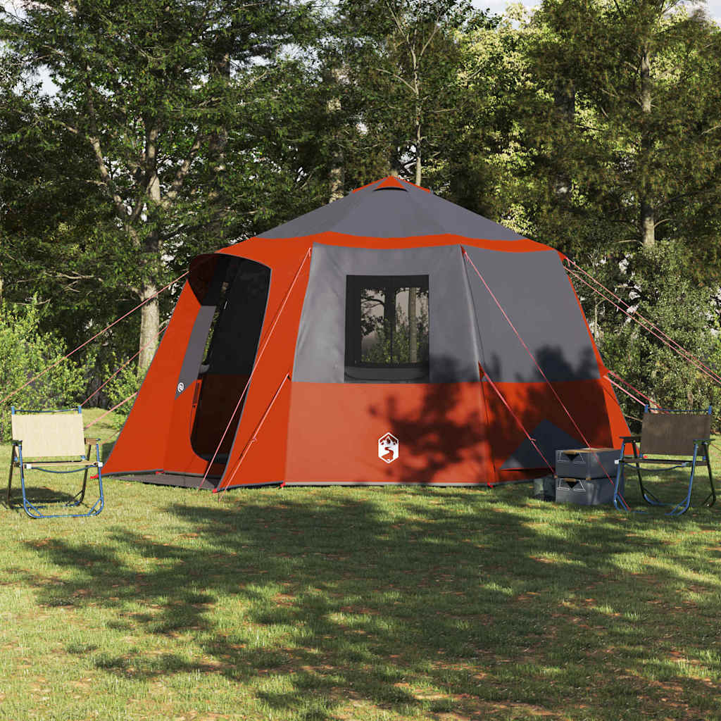 Cabin Tent 12-Person Grey and Orange 405 x 405 x 273 cm