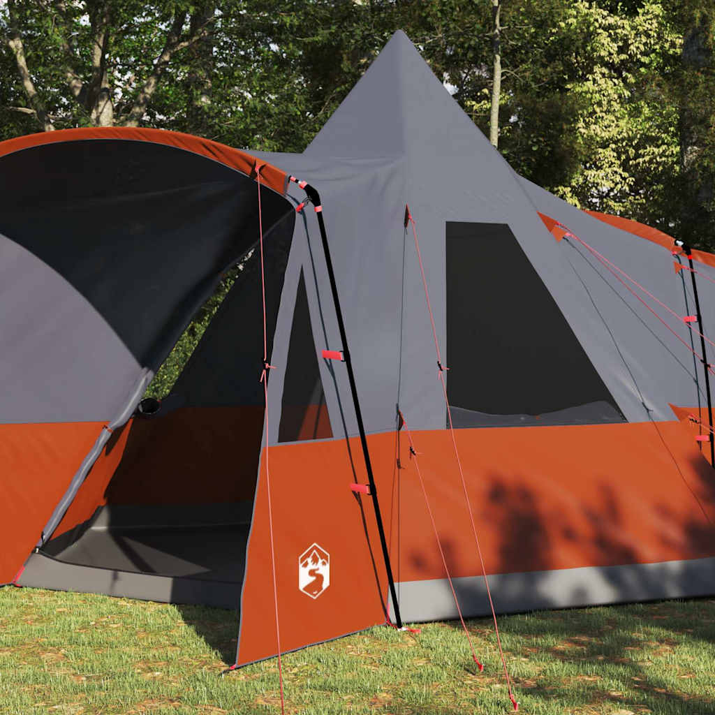 Teepee Tent 8-Person Grey and Orange 720 x 465 x 295 cm