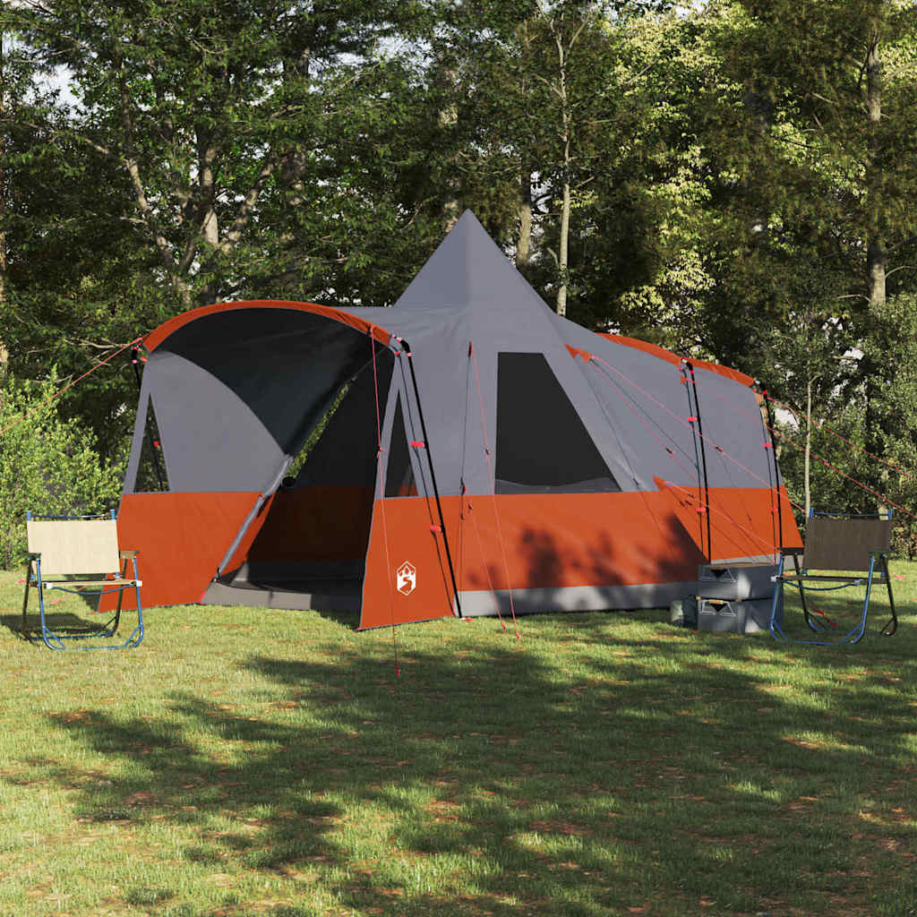 Teepee Tent 8-Person Grey and Orange 720 x 465 x 295 cm