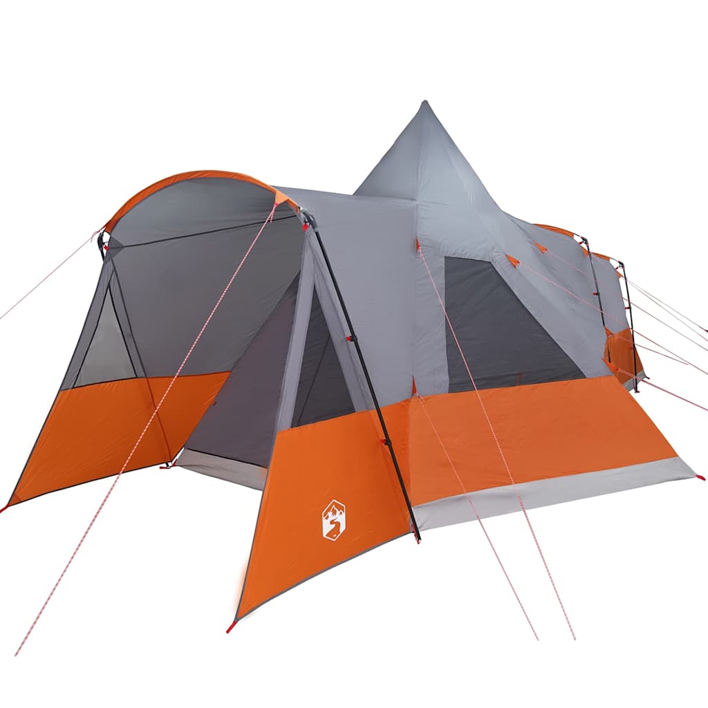 Teepee Tent 8-Person Grey and Orange 720 x 465 x 295 cm