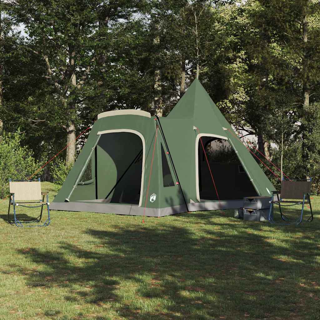 Teepee Tent 5-Person with Roof Green 545 x 450 x 295 cm