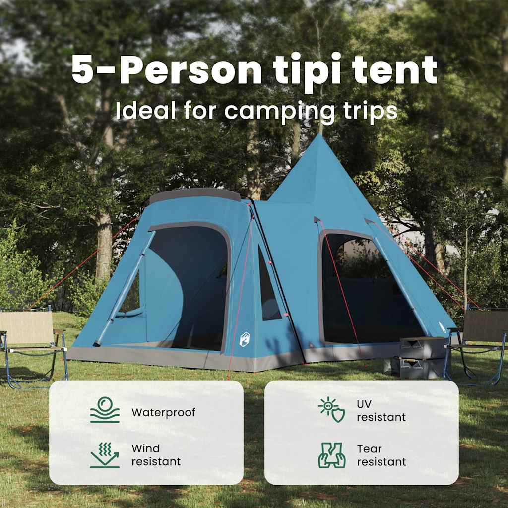 Teepee Tent 5-Person with Roof Blue 545 x 450 x 295 cm