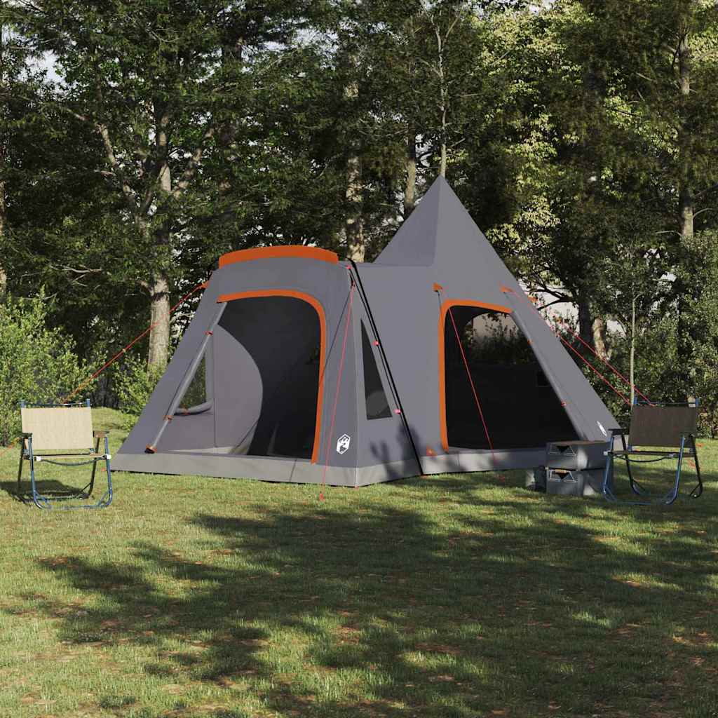 Teepee Tent 5-Person Grey and Orange 545 x 450 x 295 cm