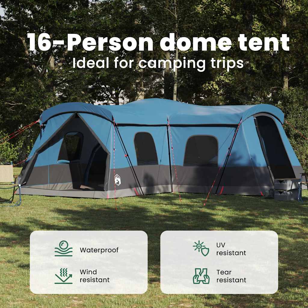 Tent 16-Person with Roof with Storage Blue 680 x 510 x 210 cm
