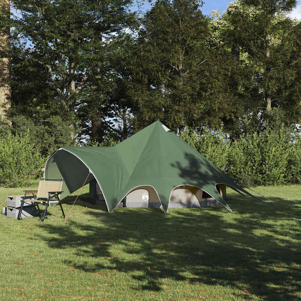 Teepee Tent 3-Person Green and Grey 312 x 312 x 197 cm
