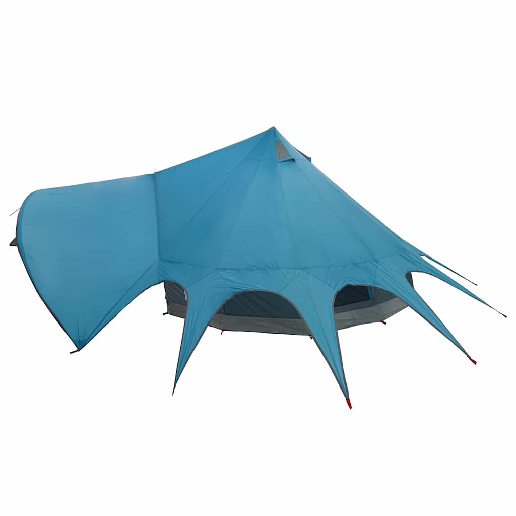Teepee Tent 3-Person with Roof Blue and Grey 312 x 312 x 197 cm