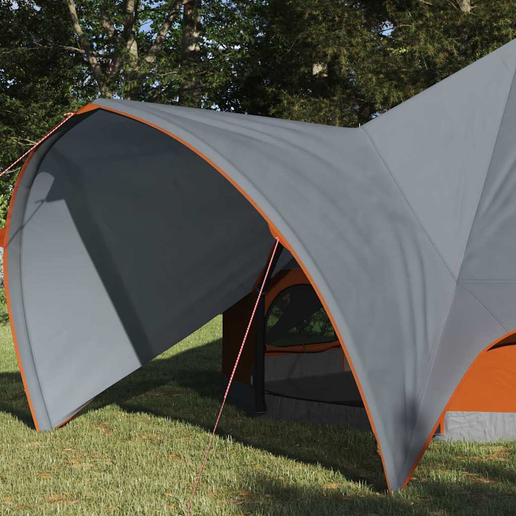 Teepee Tent 3-Person Grey and Orange 312 x 312 x 197 cm