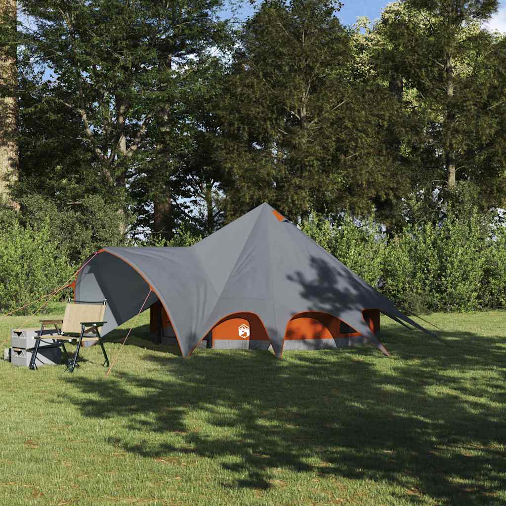 Teepee Tent 3-Person Grey and Orange 312 x 312 x 197 cm