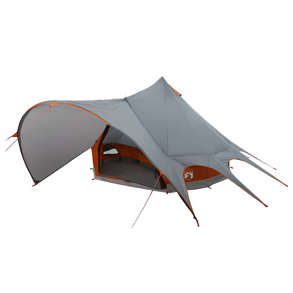 Teepee Tent 3-Person Grey and Orange 312 x 312 x 197 cm