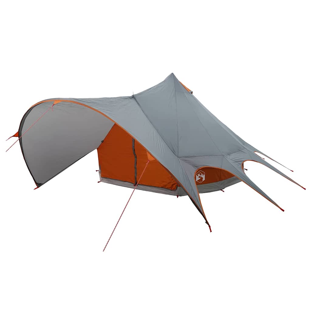 Teepee Tent 3-Person Grey and Orange 312 x 312 x 197 cm