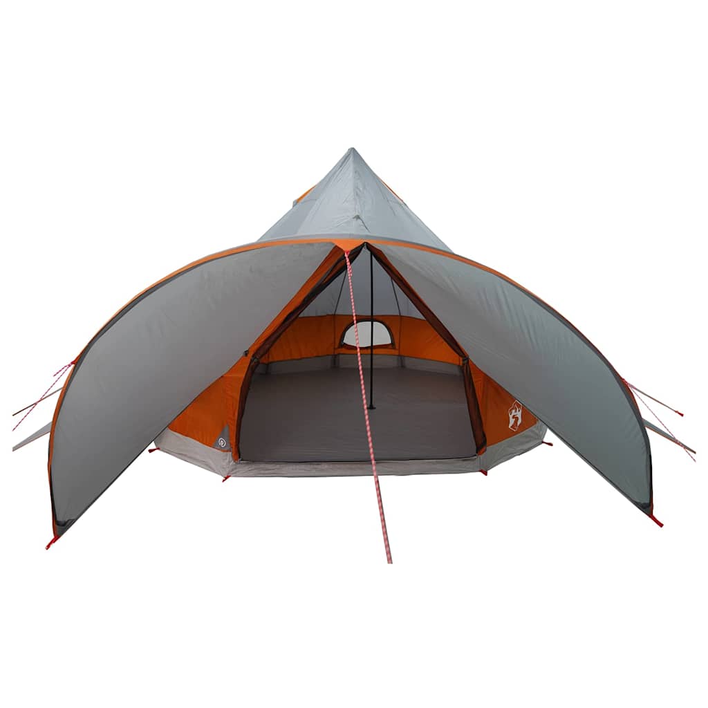 Teepee Tent 3-Person Grey and Orange 312 x 312 x 197 cm
