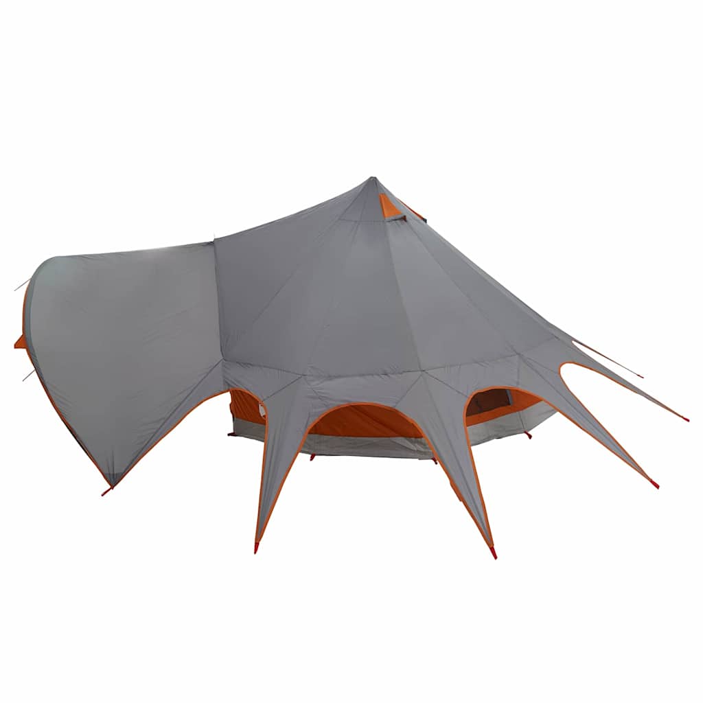 Teepee Tent 3-Person Grey and Orange 312 x 312 x 197 cm