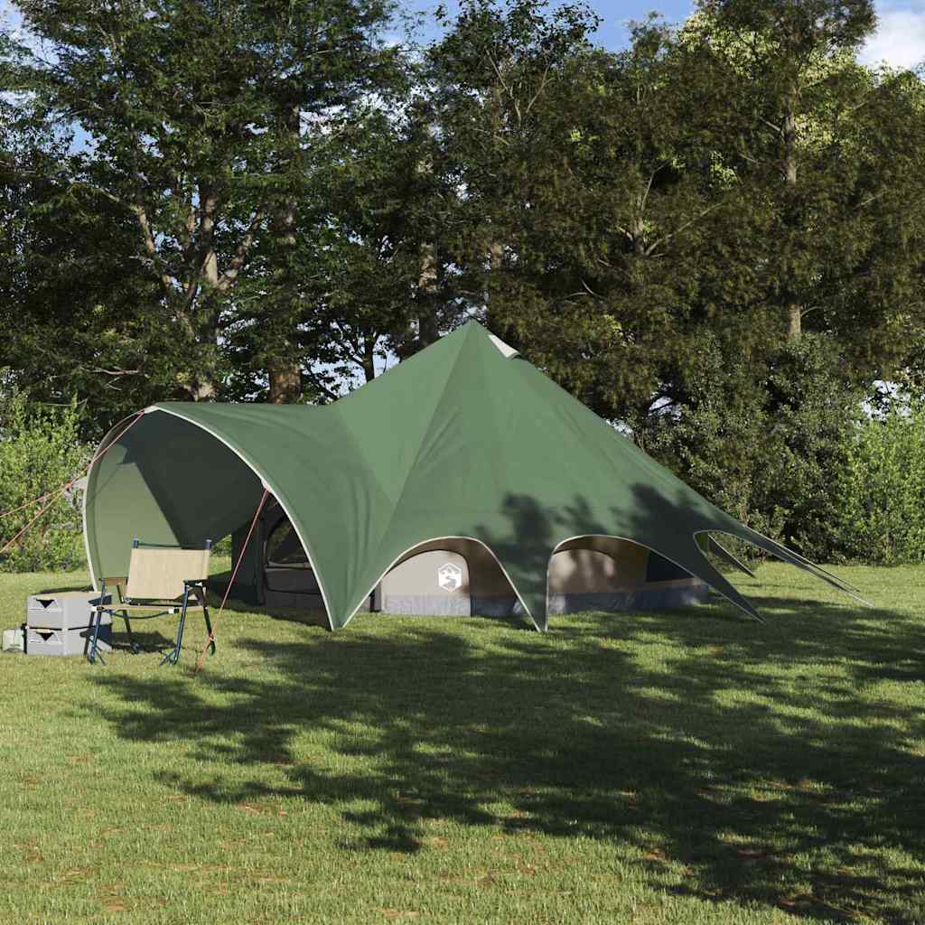 Teepee Tent 5-Person Green and Grey 415 x 415 x 247 cm